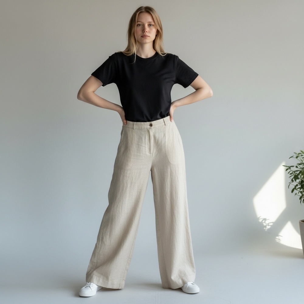 Boston Proper 100% Linen Pant Fully Lined with Side Slits Size 0